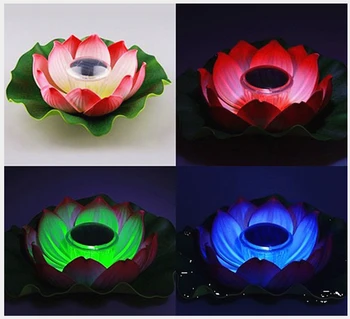

Light control Floating Lotus Solar Night Lights Garden Pond Pool Landscape Waterproof LED Lamp Decor Gift