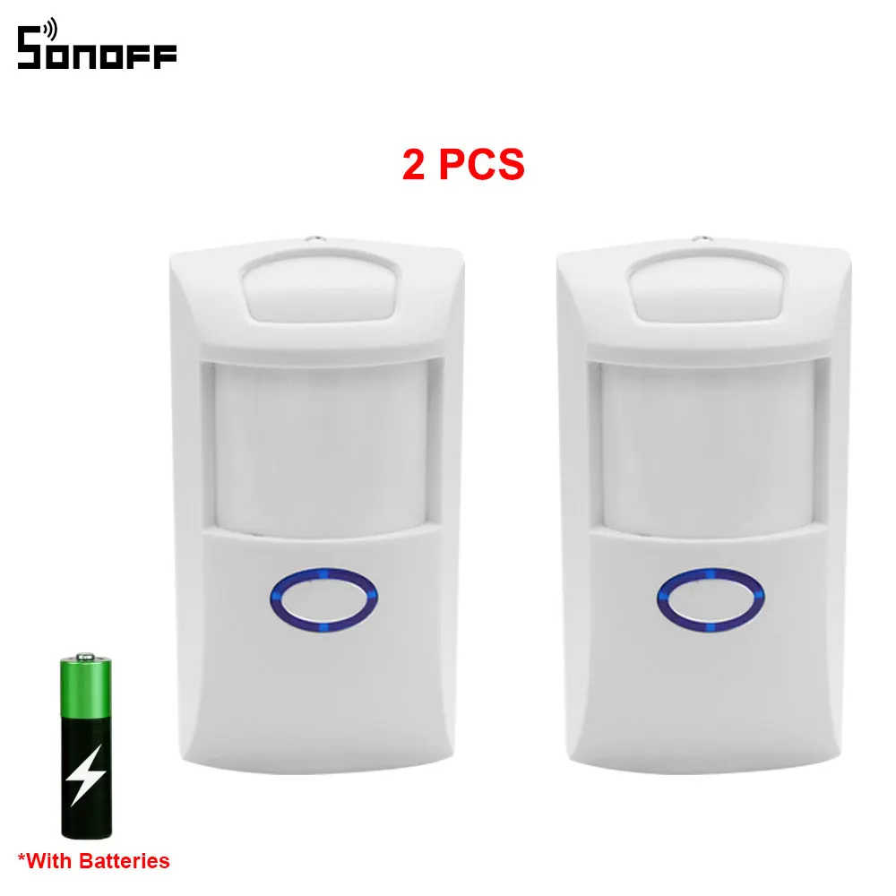 PIR2 Motion Sensor With Battery Wireless PIR Alarm Motion Sensor Detector 433Mh RF Work With SONOFF RF BridgeR2 emergency call button for elderly Alarms & Sensors