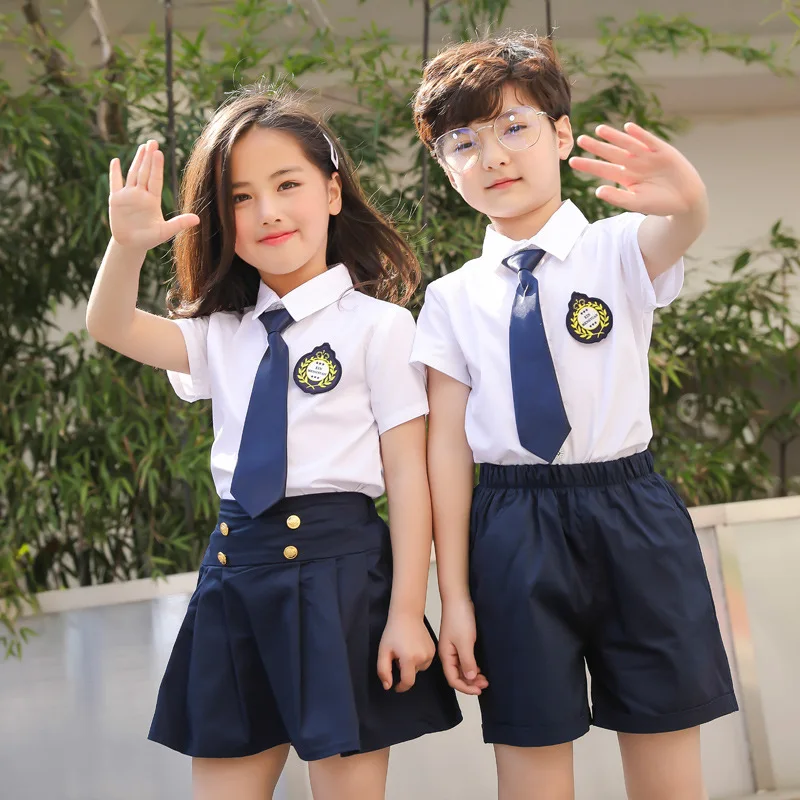 School Uniform 2019 New Kindergarten Clothing Summer Short-sleeved Class Suit | Тематическая одежда и униформа