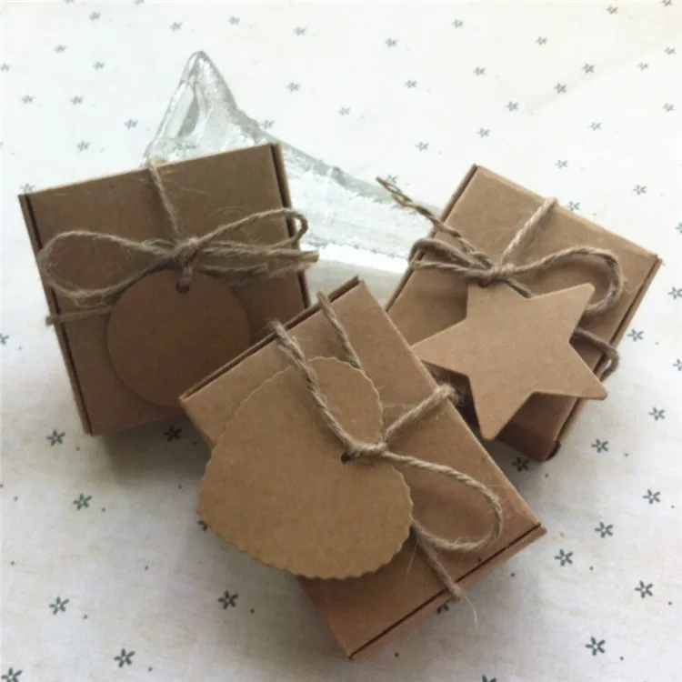 

50pcs 13.3*6.8*1.8cm Brown Kraft Paper Box Natural Kraft Paper Gift Packaging Box Handmade Candy Gift Paper Boxes