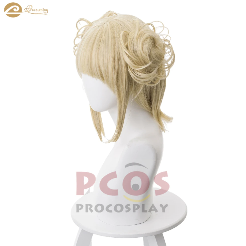 Procosplay Hero Academy школьник Himiko Toga двойной Большой необычный Бун косплей парик mp004928