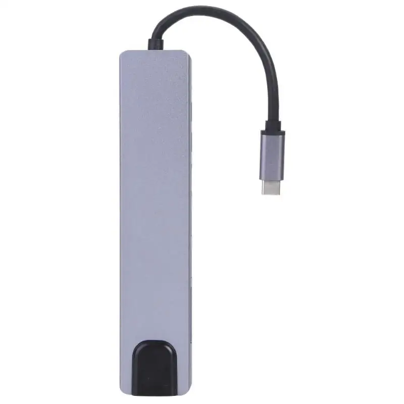 USB C концентратор многопортовый адаптер 8 в 1 TYPE-C концентратор гигабитная LAN док-станция U диск/жесткий диск/мышь кнопка/карта памяти/переходник для sd-карт