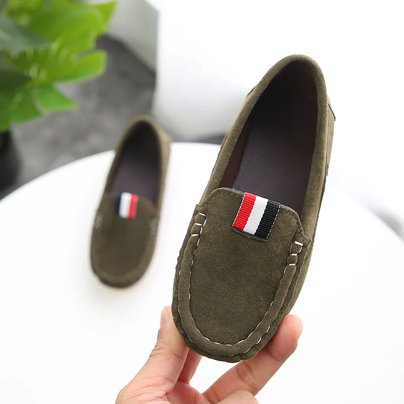 Kids Shoes Flock PU Leather Casual Shoes Baby Boys Shoes Loafers Boys Slip-on Soft Breathable Shoes Comfortable Breathable