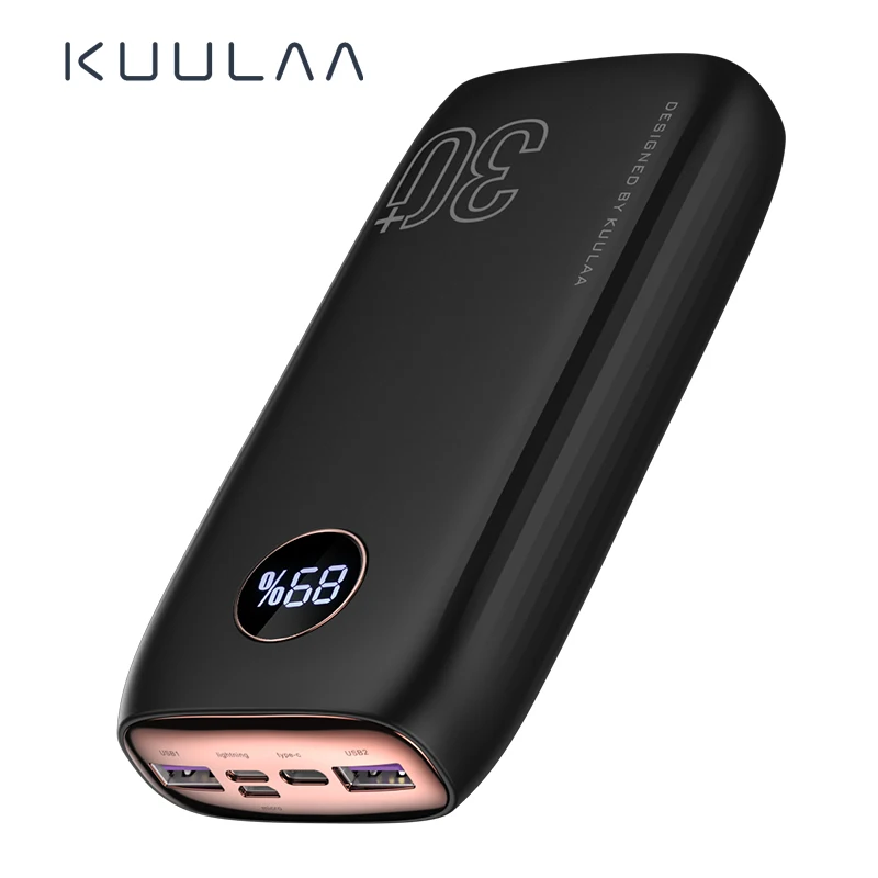 

KUULAA Power Bank 30000 mAh USB Type C PD Fast Charging + Quick Charge 3.0 PowerBank 30000mAh External Battery For Xiaomi iPhone
