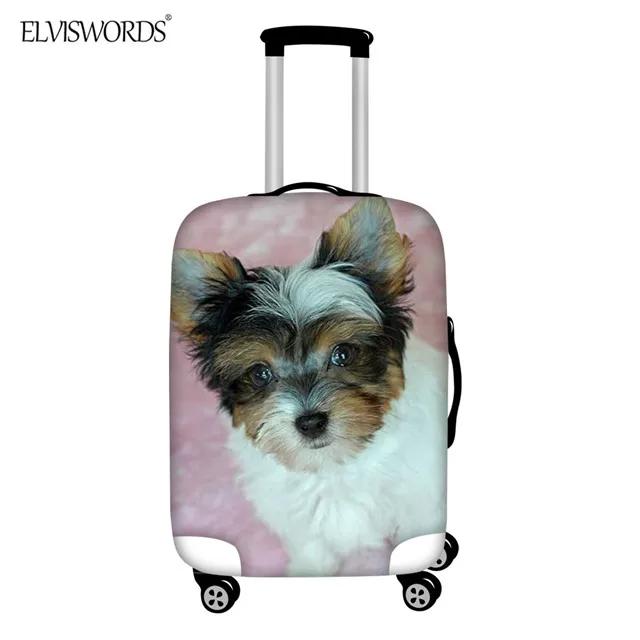 ELVISWORDS Йоркширский 3D печать чемодан Защитные чехлы для 1"-32" эластичная молния багажная крышка аксессуары для путешествий - Цвет: HM7841