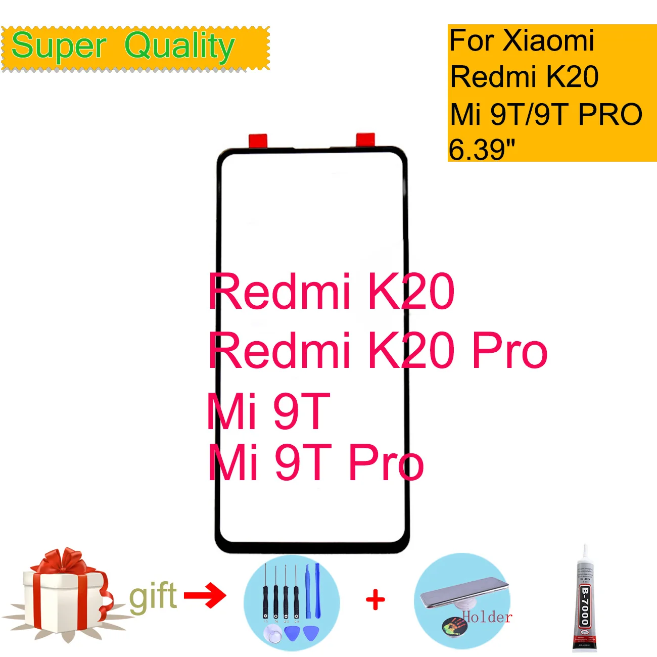 

For Xiaomi Redmi K20 Pro Touch Screen Panel Front Outer Glass Lens For Xiaomi Mi 9T Pro LCD Front Glass Touch screen Replacement