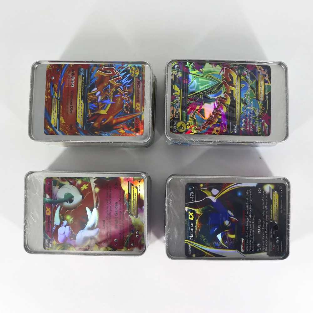 Takara Tomy Pokemon Card MEGA Trainer Energy SUN MOON TEAM UP Collection Board 42pcs Toys Metal Box Flash Card for Kids