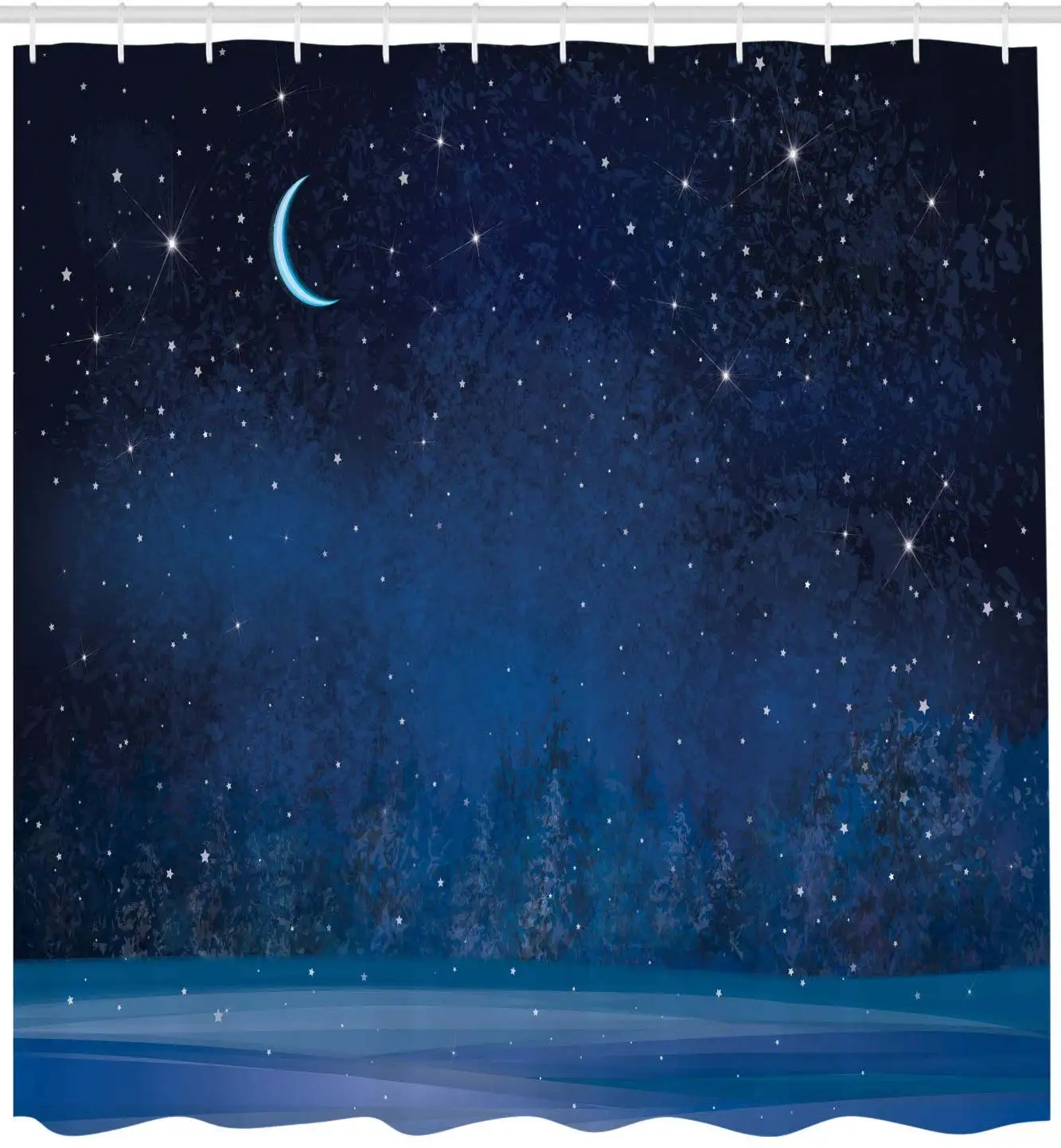 Moon душ Шторы мистического зимнего сезона Алиса в стране чудес со звездным небом