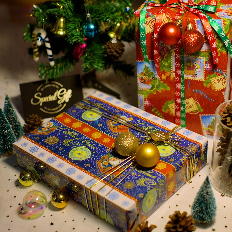 Christmas Craft Paper Wrapping Paper Gift Present Rainbow film Wrap Decorative Xmas Party Roll Papel De Parede Wrapping Paper