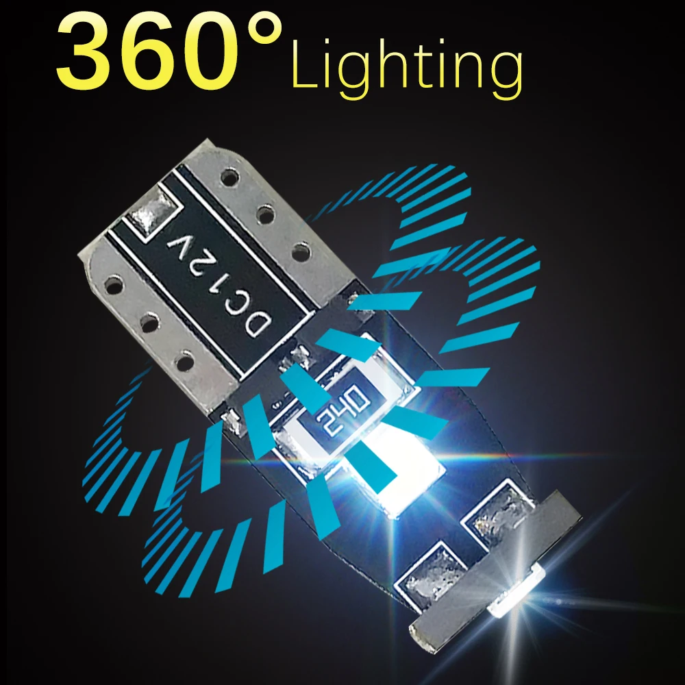 LSlight 2 шт. T10 светодиодная интерьерная лампа canbus без ошибок W5W 194 168 Led 12V