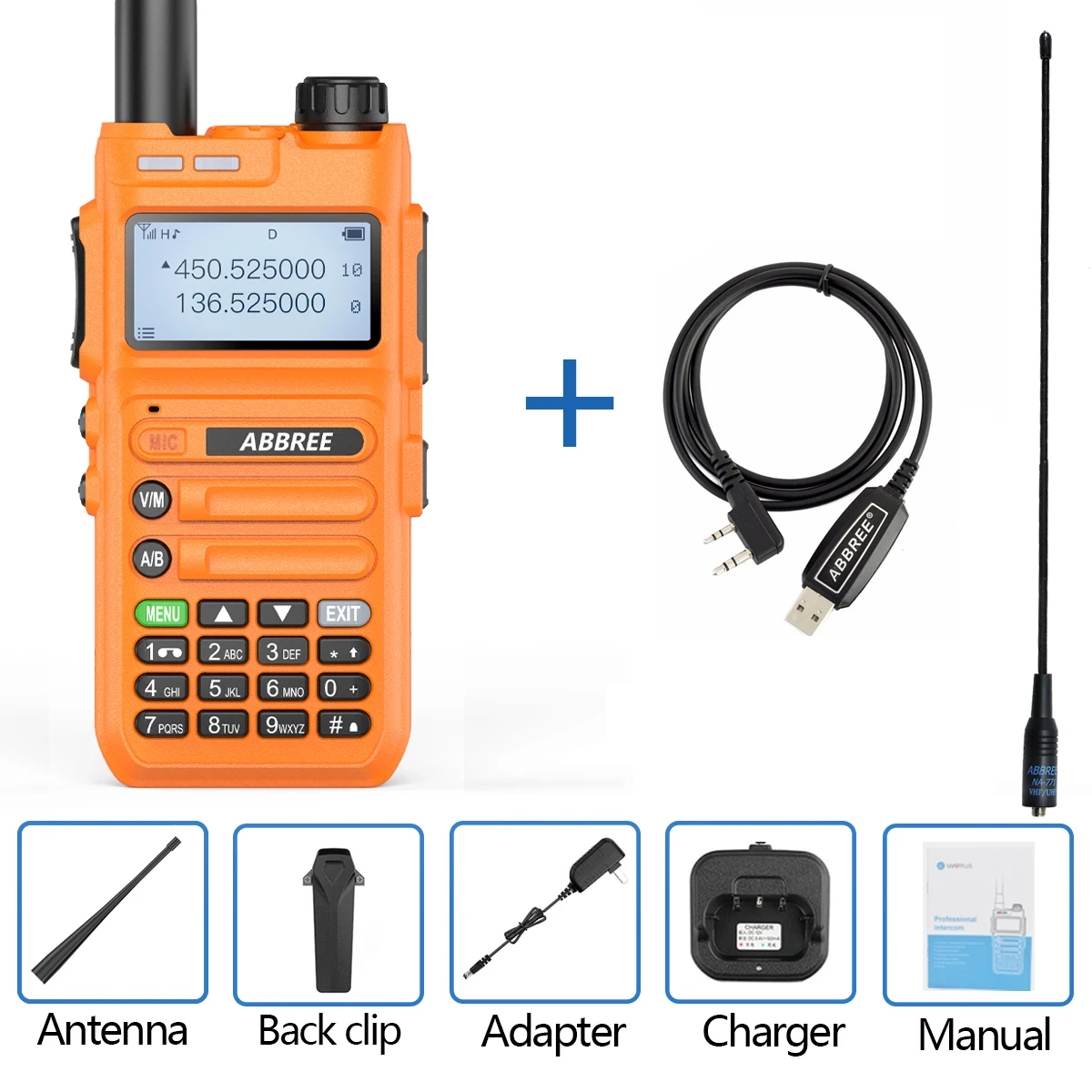 baofeng walkie talkie ABBREE AR-F5 Automatic Wireless Copy Frequency Walkie Talkie  Large LCD Display Upgrade Baofeng UV-5R Long Distance Radio baofeng walkie talkie Walkie Talkie