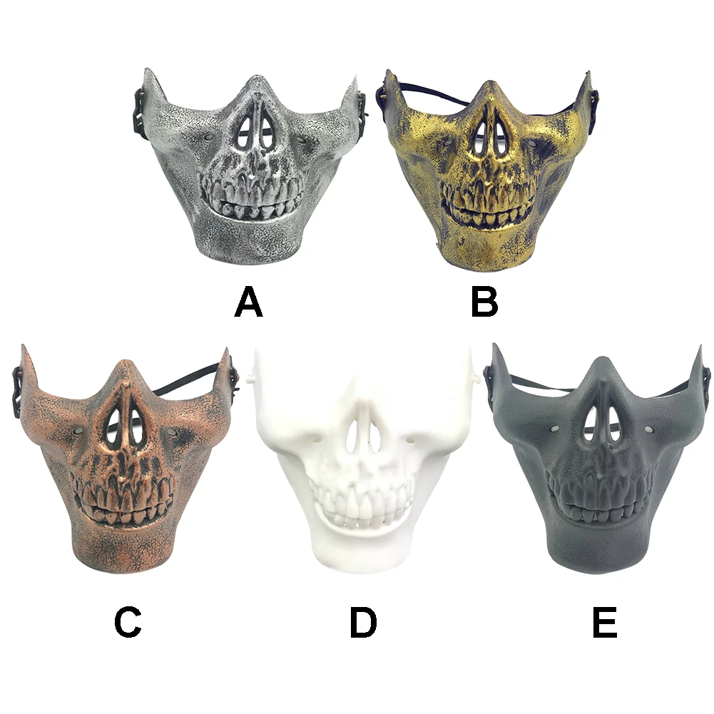 Protective Decorative Halloween Props Mask Cosplay Portable Half Face Movie Party Game Durable Skull Design Costume