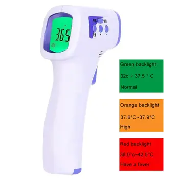 

New Non Contact Infrared Forehead Thermometer 3 Color Backlight Body Temperature Meter Fever Digital Measure Tool for Baby Adult