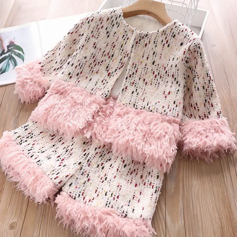 white set Мода Модный комплект детской одежды в полоску Одежда с кисточкой комплект куртка для девочек комплект из 2 предметов, Детские Весенне-осенняя одежда костюмы - Цвет: white set