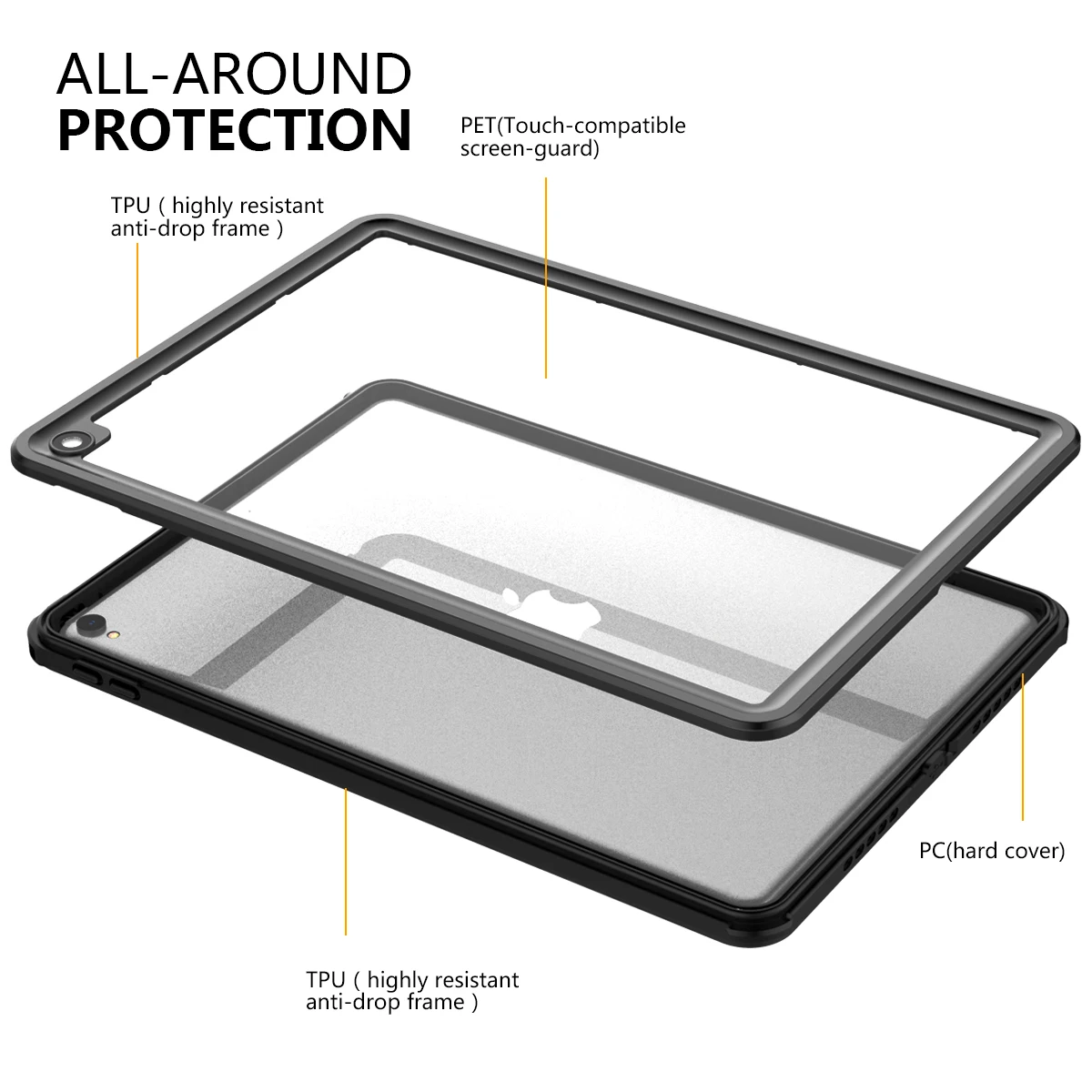 For iPad Air 3() 10.5 Inch IP68 Waterproof Tablet Case Shockproof Scratch Resistance Full protection Case For iPad Air