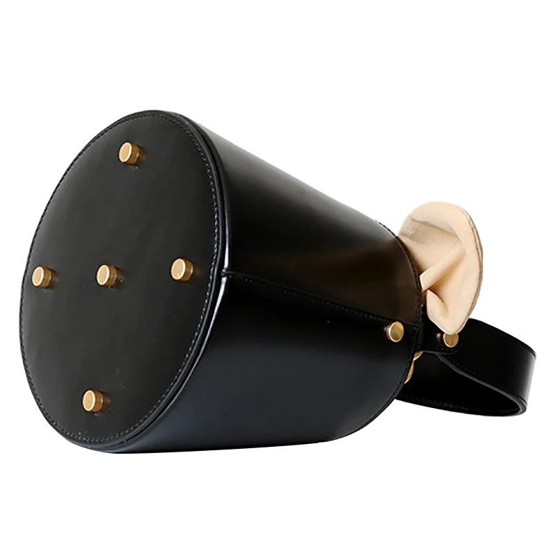 Small Women Leather Bags Bucket Handbags Ladies Shoulder Messenger Bags