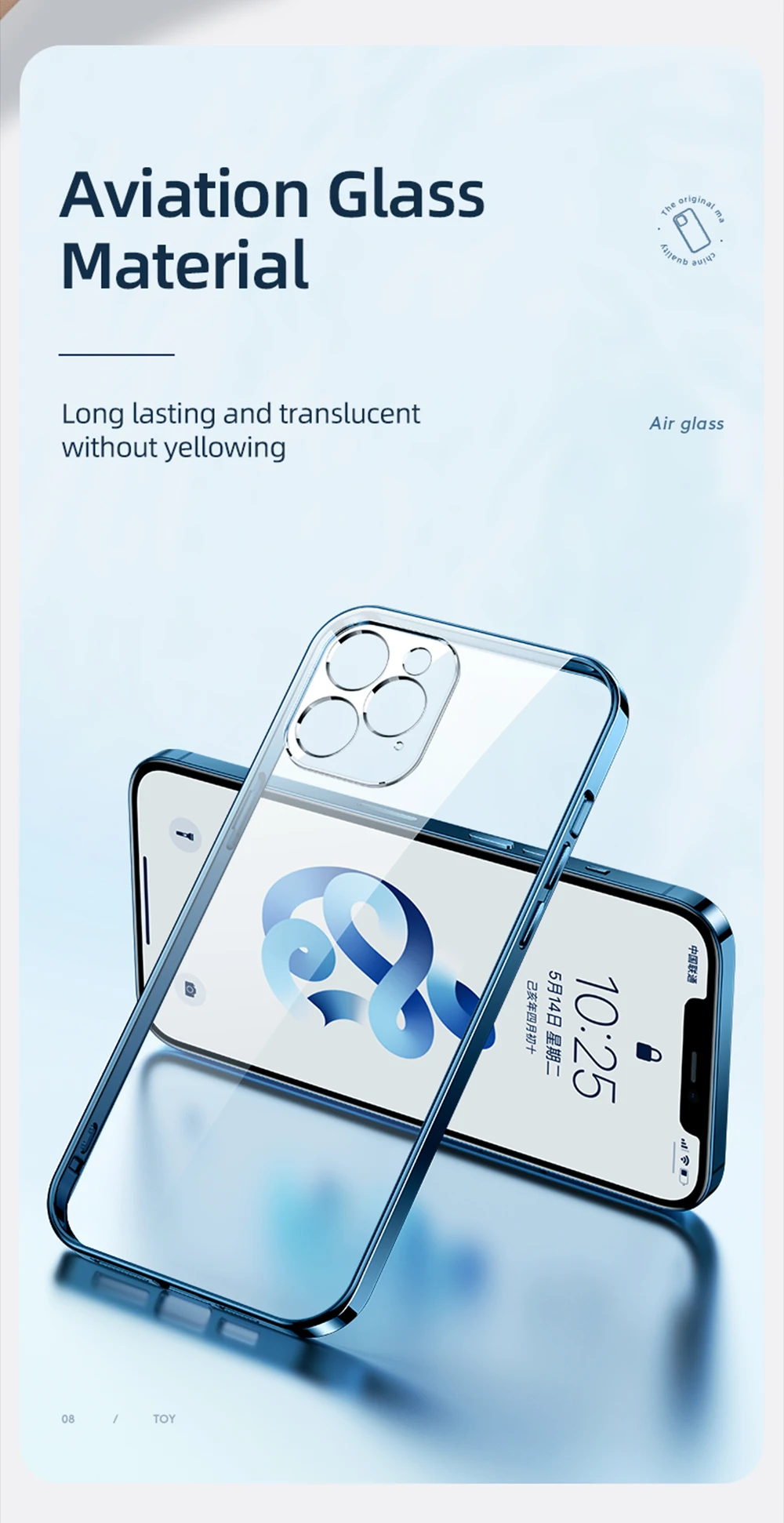 Joyroom-estojo transparente de cristal para iPhone, capa