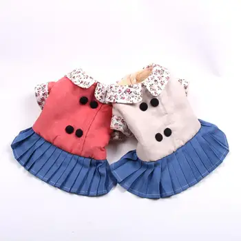 

New Dog Cat Coat Jacket with Double Buttons Pet Dog Winter Warm Dress Outfit for Dogs Cats Small Medium