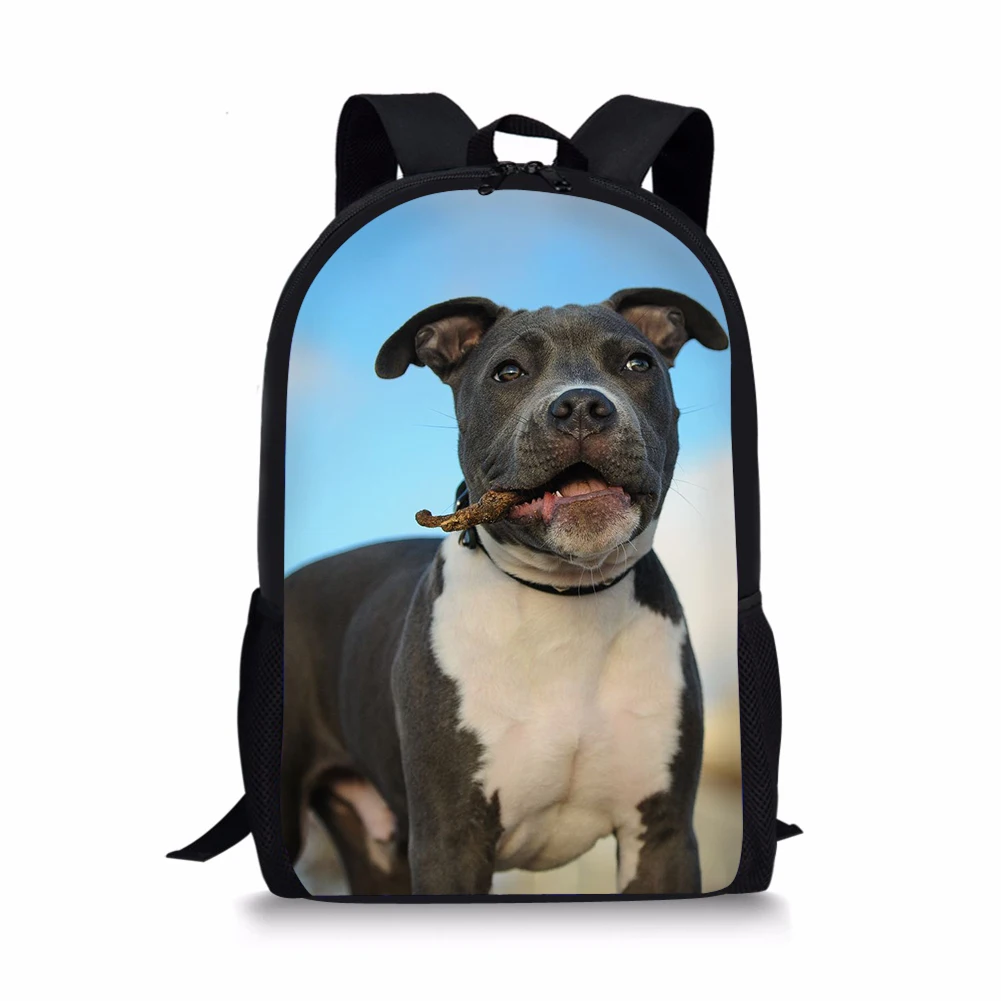 Школьный рюкзак Pitbull Bull Dog для подростков, девочек и мальчиков, Студенческая сумка для книг, настраиваемое изображение домашних животных, 16 дюймов, ранец, дорожная сумка