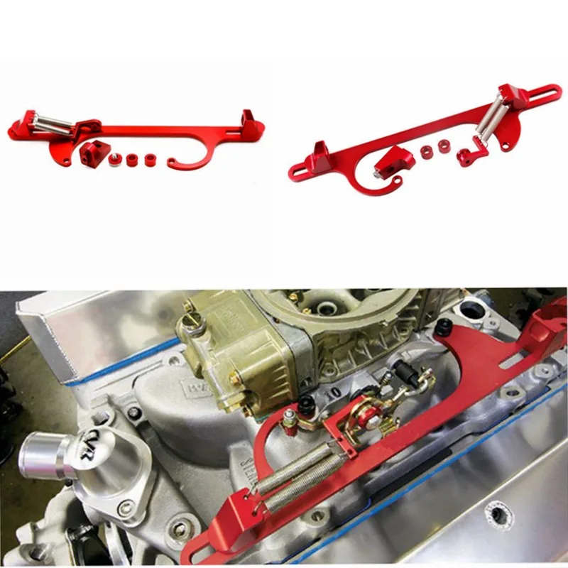 

Black 4150 4160 Series Red Aluminum Throttle Cable Carb Bracket Carburetor 350 Fit for Ford & Mopar Chey CAR009