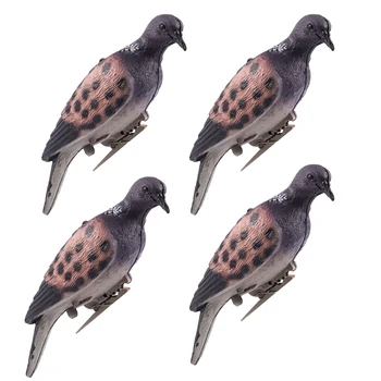 

4PCS Hunting Dove Decoys Pigeon Bird Decoy for Hunting Garden Decorative