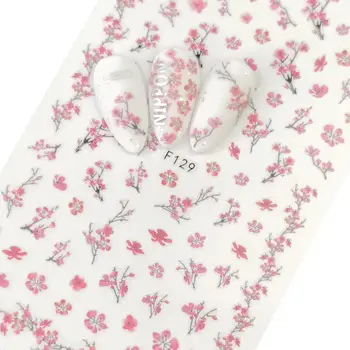 

1 Sheet Beautiful Sakura Cherry Blossoms Flower Butterfly Designs Adhesive Nail Art Stickers Decorations DIY Tips