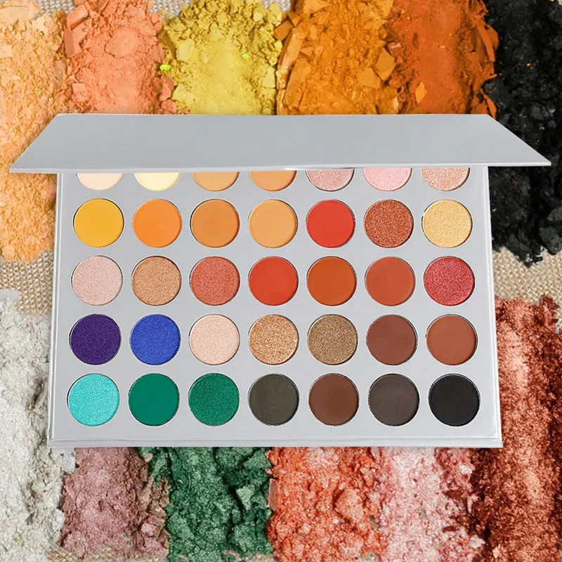 

Metallic 35 Colors Eye Shadow Powder Makeup Palette Soft Smoky Eyeshadow Pigments Easy to Wear Shimmer Matte Eyeshadow