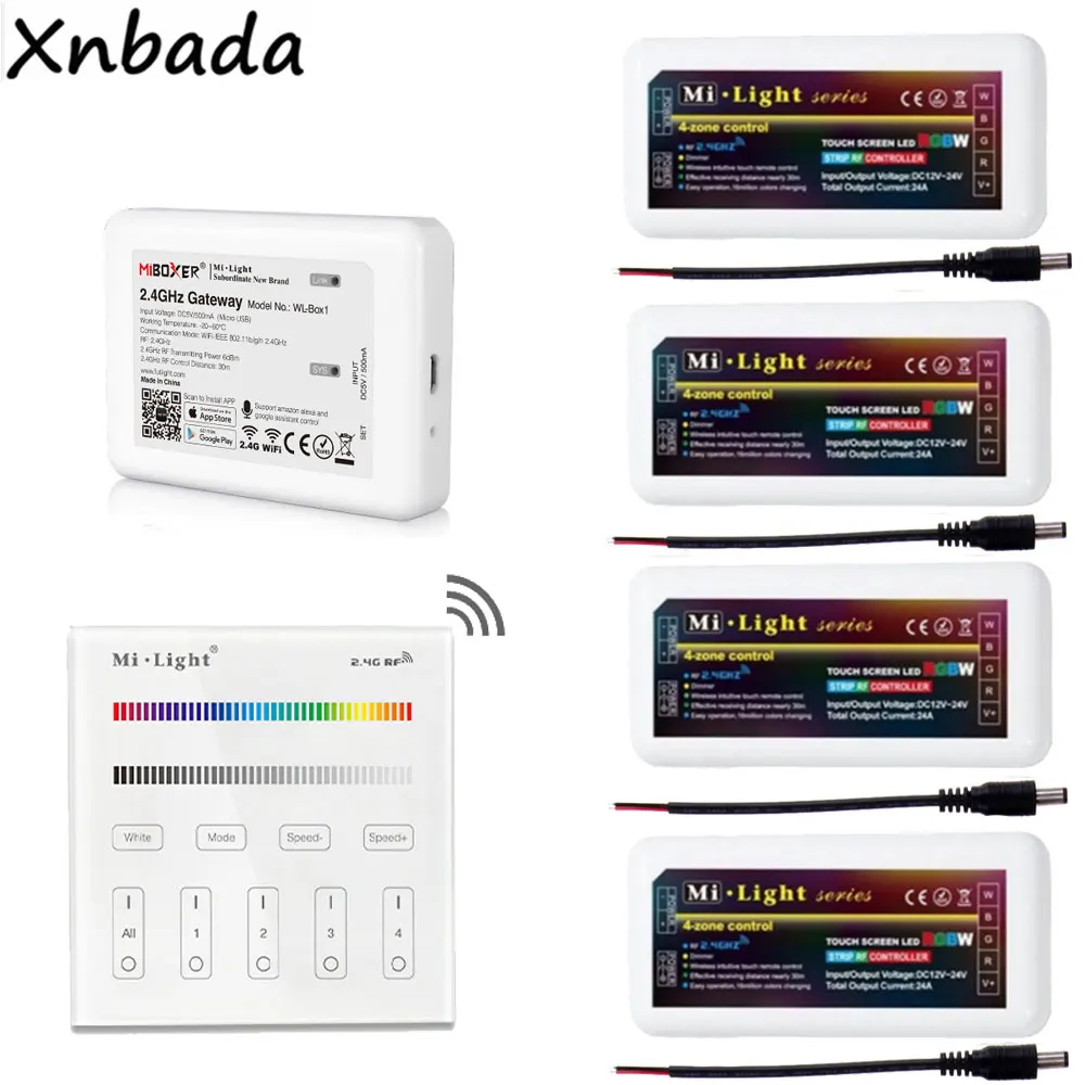 Milight B3 4-Зона Панель дистанционного WL-Box1 контроллер 2,4G FUT038 RGB/RGBW Led контроллер для RGB RGBWW светодиодные полосы DC12-24V