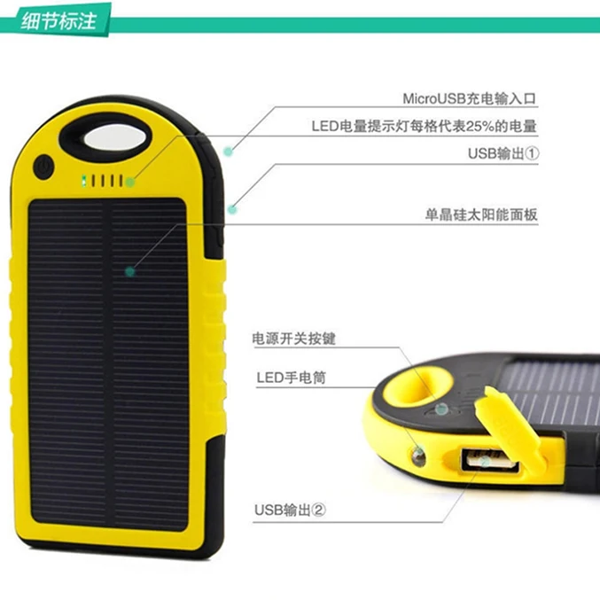 30000mAh Solar Power Bank Waterproof Solar Charger Dual USB External Charger Powerbank for Xiaomi huawei iPhone 7 8 Samsung