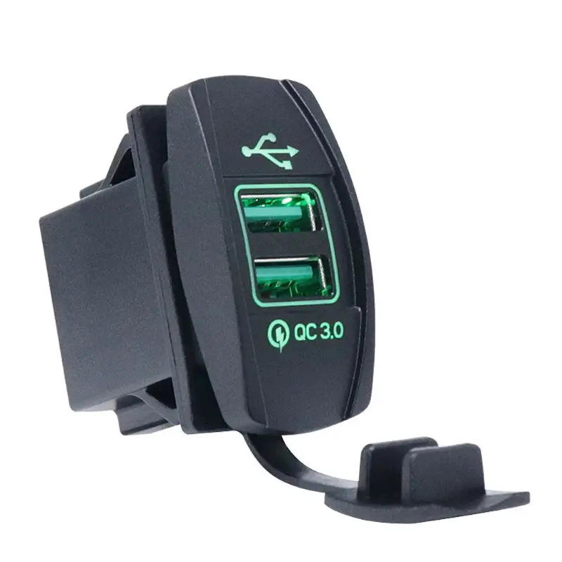DIY двойной USB Quick Charge 3,0 светодиодный адаптер питания для быстрой зарядки 12 V/24 V автомобиля лодки мотоцикла SUV автобуса грузовика морского