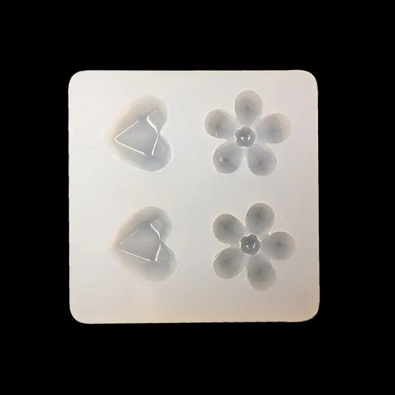 DIY Gemstone Epoxy Resin Mold Round Oval Heart Square Stone Pendant Mold Jewelry Tools - Цвет: D
