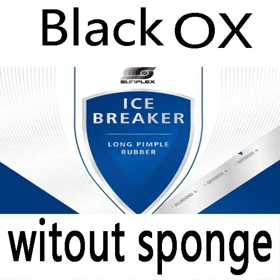 Black OX SUNFLEX ледокол длинный pips-out Настольный теннис/pingpong резиновый с губкой резиновый без губки(Topsheet OX - Цвет: Black OX