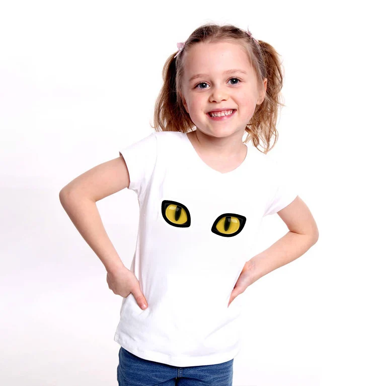 Новинка года, Детская футболка для девочек с 3d принтом кота Camisetas, милые футболки для мальчиков с 3d рисунком кота, одежда футболки для малышей - Цвет: kids tshirt 3