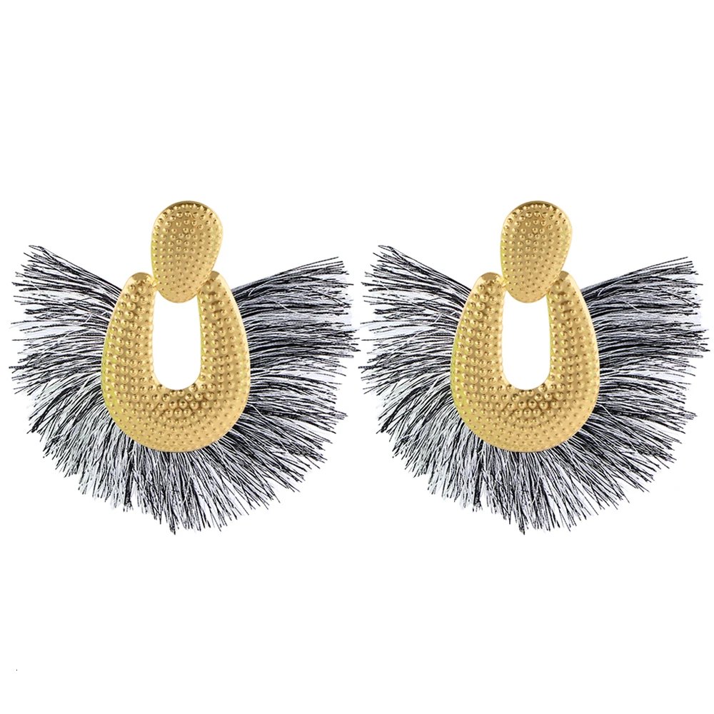 E5811Personality Women Big Tassel Drop Earrings Colorful Bohemia Dangle Earring Fashion Jewelry Ear Drop Special Design Gift CS28