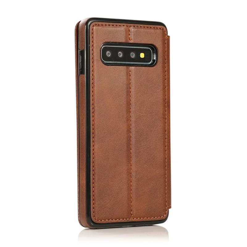 Кожаный чехол-кошелек для samsung Galaxy S10 S9 S8 Plus, Простой PU Слот для карт, держатель-подставка, флип-чехол для samsung Galaxy Note 9 8, сумка