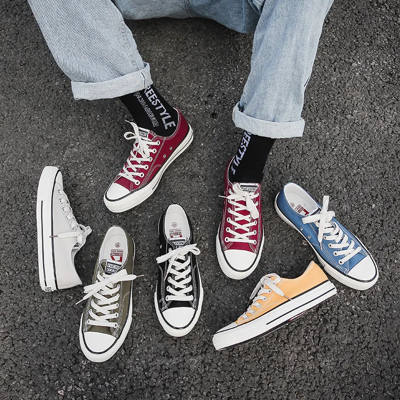 

Lightning New Style Low Top Korean-style Students Canvas Shoes Women's 1970 S Classic Style Retro Hong Kong Style Casual White S