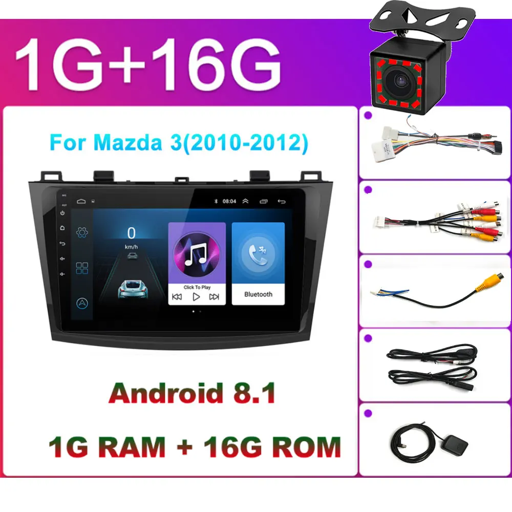 Best For Mazda 3 2004 2013 maxx axela android 8.1 Car DVD GPS Radio Stereo 1G 16G WIFI Free MAP Quad Core 2 din Car Multimedia Player