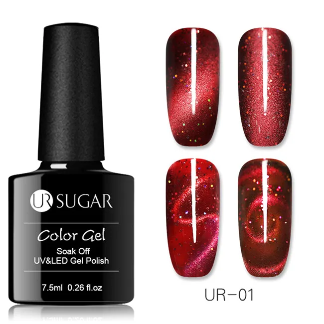 40 Ur Sugar 9D кошачий глаз УФ-гель для ногтей голографический блеск 5D магнитный гель лак замачиваемый УФ светодиодный Полупостоянный лак для ногтей - Цвет: 40