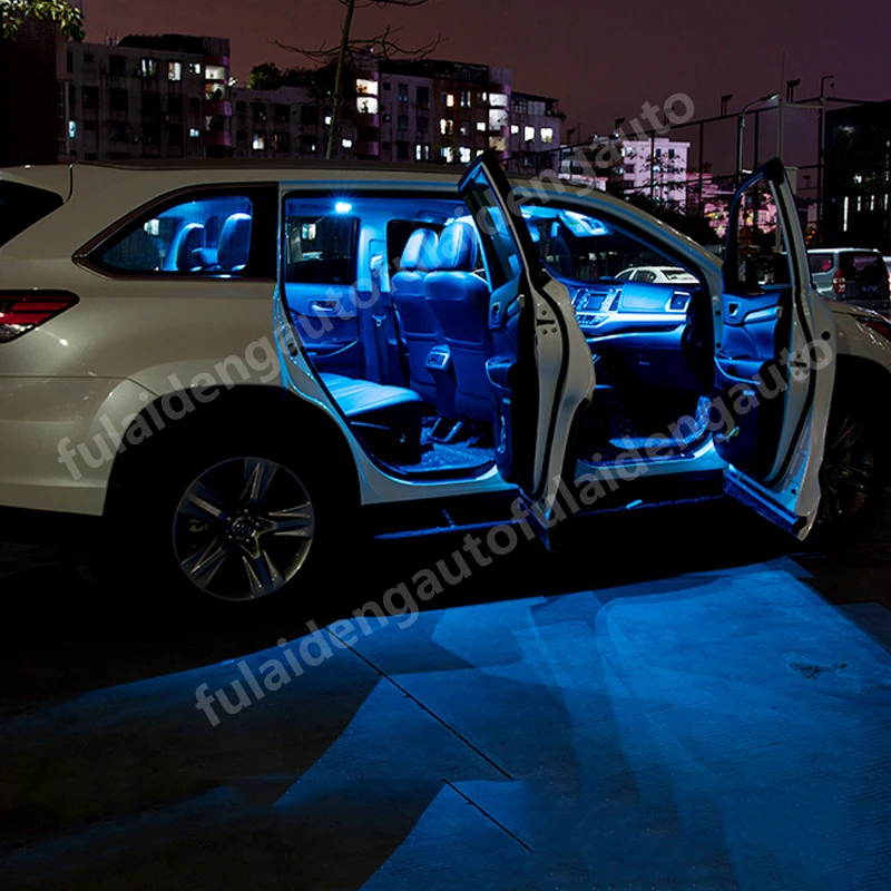 Для Toyota highlander- автомобильный внутренний светильник светодиодный светильник для чтения атмосферный светильник оптический светильник дверной светильник - Испускаемый цвет: Кристально-синий