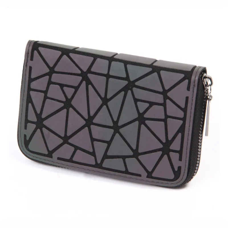 

New Coin Purse Retro Geometric Luminous Small Card Bag Set Women's Short Zipper Coin Bag Monederos Para Mujer Portafoglio Donna