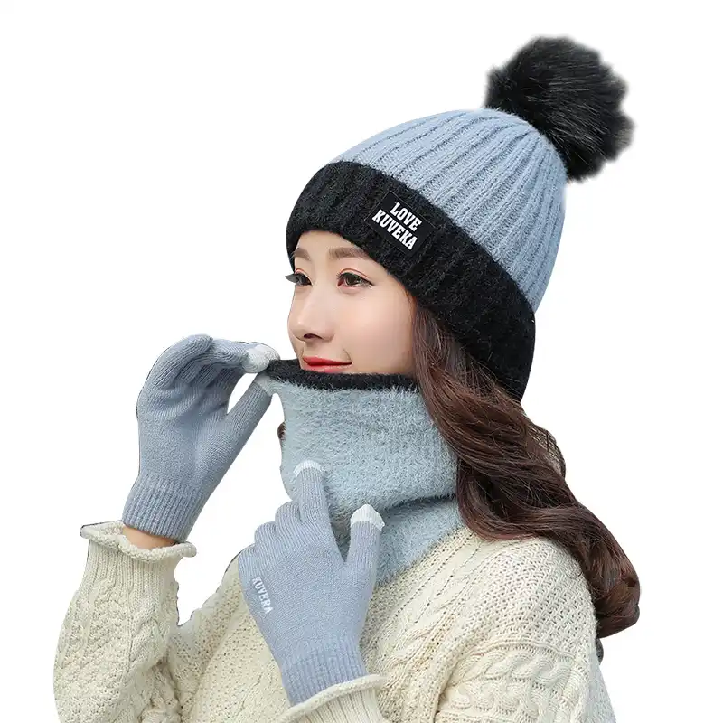 designer hat scarf and glove set