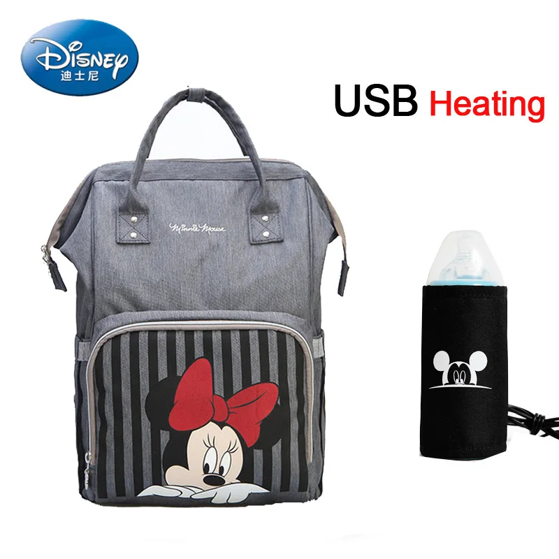 Сумка для подгузников disney, рюкзак, USB сумка-холодильник для бутылочек, Минни, Микки, большая емкость, для кормления ребенка, Мумия, сумка для беременных женщин, рюкзак - Цвет: 7