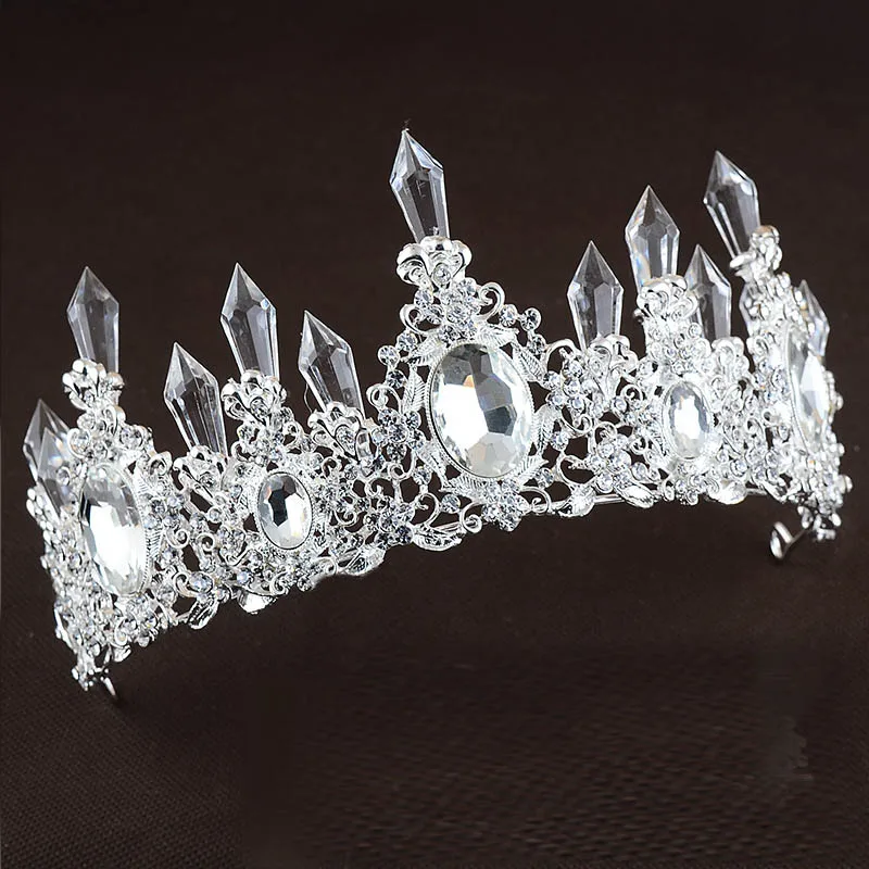 Красный Серебряный Большой LED тиара женщин Кристалл цветочный головной венок
