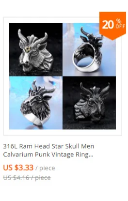 Retro Mens Rings 316L Stainless Steel For Male Boyfriend Biker Jewelry Golden Blue CZ Crystal Stones Skull Eagle Ring 2021 New