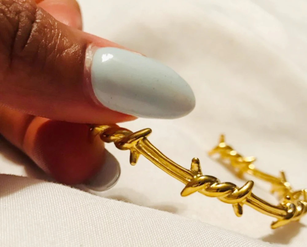 Мужской Открытый Браслет-манжета твист шипы проволока Pulsera титановая сталь геометрический браслет браслеты 17-19 см колючие украшения хип-хоп браслет