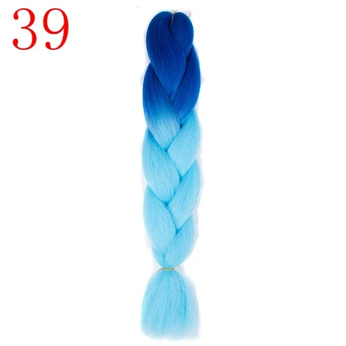 39 24inch Jumbo Braids Long Ombre Jumbo Synthetic Braiding Hair Crochet Blonde Pink Blue Grey Hair Extensions African Viscera - Цвет: 39