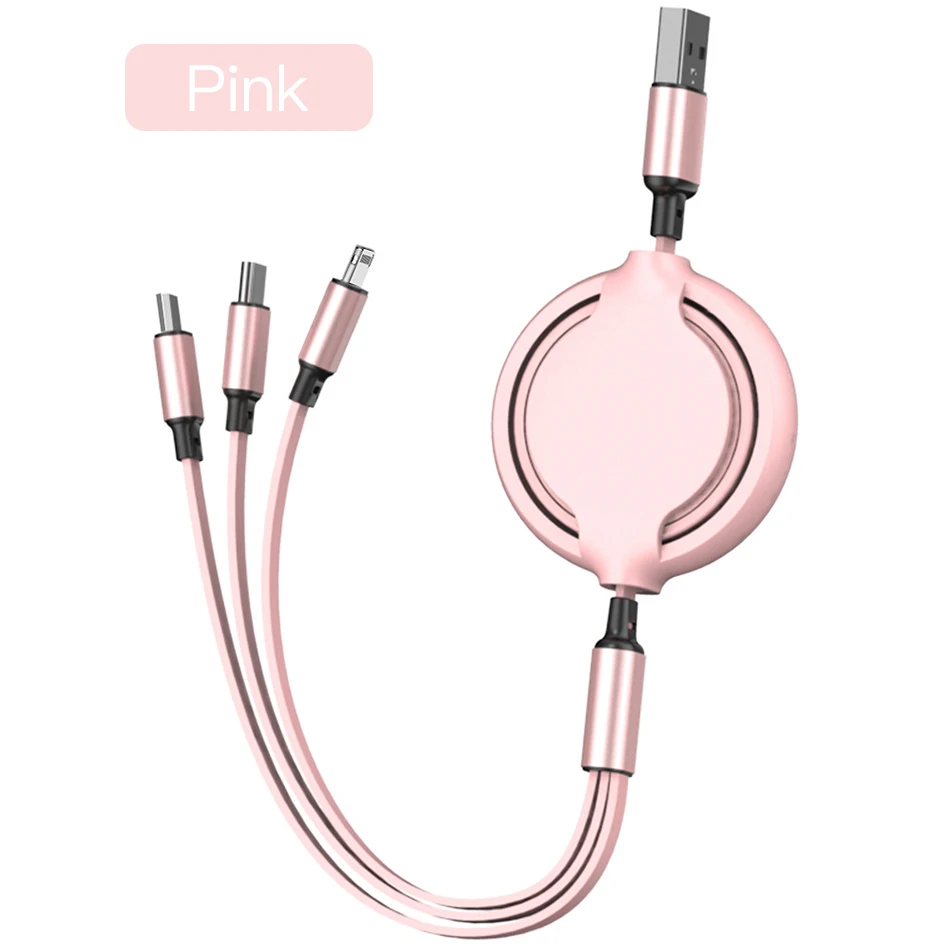 Ihuigol 3 в 1 Micro Тип usb C 8 Pin кабель для быстрой зарядки для iPhone 11 Pro Max samsung huawei Силиконовые Выдвижной кабель 120 см