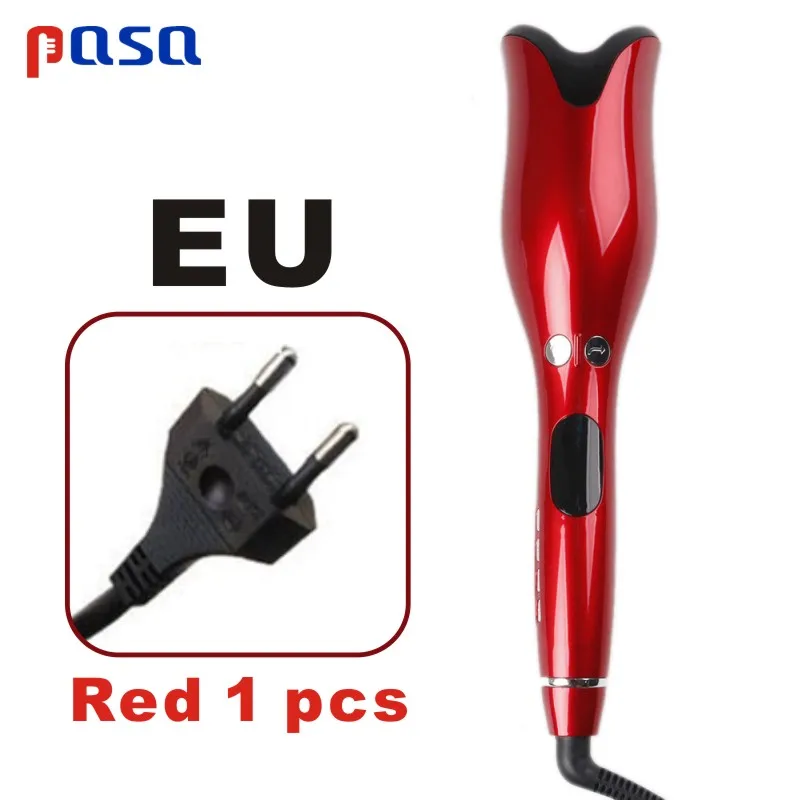 EU Red 1pcs Автоматический Розовый Многофункциональный ЖК-щипцы для завивки волос профессиональные инструменты для укладки бигуди палочка Waver Curl - Цвет: EU Red 1pcs