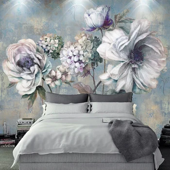 

Custom Photo Wall Papers Home Decor 3D Retro Flowers Oil Painting Decoration Wall Mural Living Room Bedroom Non-woven Wallpaper