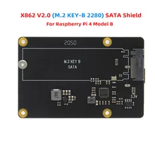 Raspberry Pi X862 V2.0 M.2 NGFF 2280 SATA SSD Storage Expansion Board / Shield for Raspberry Pi 4 Model B